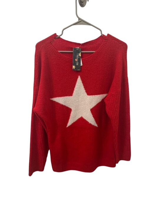 Sweaters - NWT Red and White star boutique sweater size M